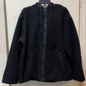 Cozy Black Zip-Up Hoodie Large